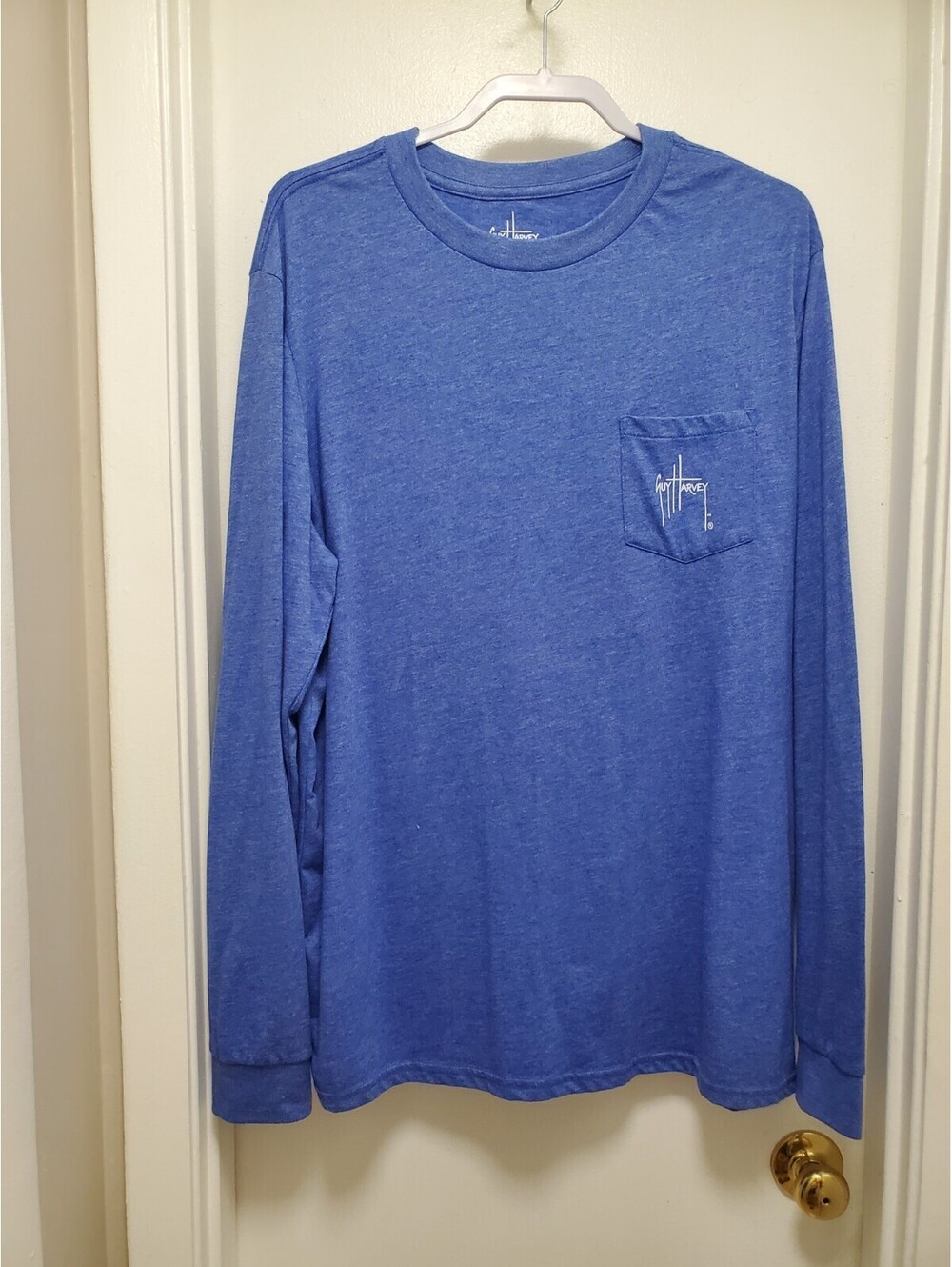 Guy Harvey Men's XL Long Sleeve Fishing Shirt Poly/Cotton Blend (Blue)